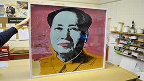 Mao by Andy Warhol, custom picture framing by us.